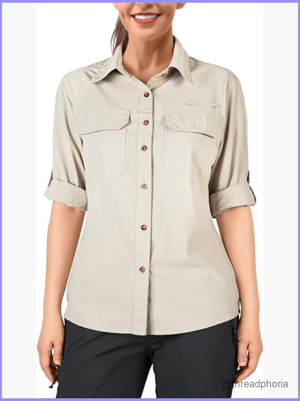 UPF 50 Sun Protection Button Down Long Sleeve Shirt Quick Dry Hiking Fishing